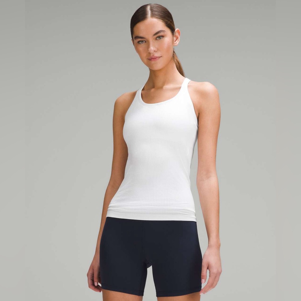 Lululemon Ebb to Street Cream Ribbed Racerback Tank